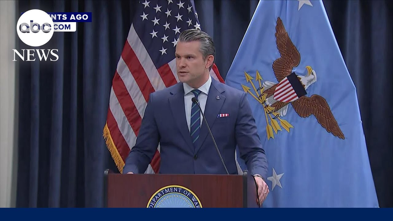 Defense Secretary Pete Hesgeth and Adm. Brad Cooper hold war briefing on Iran