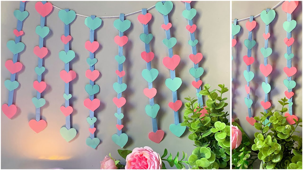 DIY paper wall decor idea | heats wall hanging idea by creative mom DIY