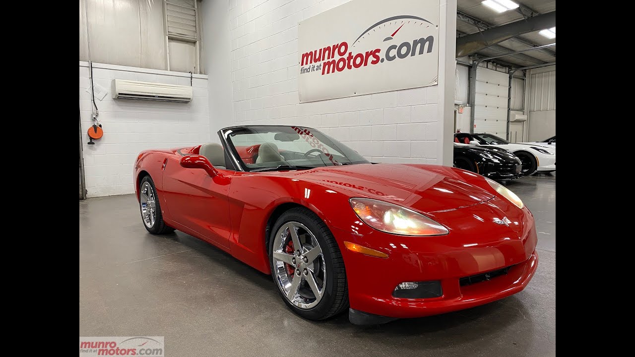 2007 Corvette SOLD SOLD SOLD Convertible 6 spd Victory Red with just 86k kms! Munro Motors