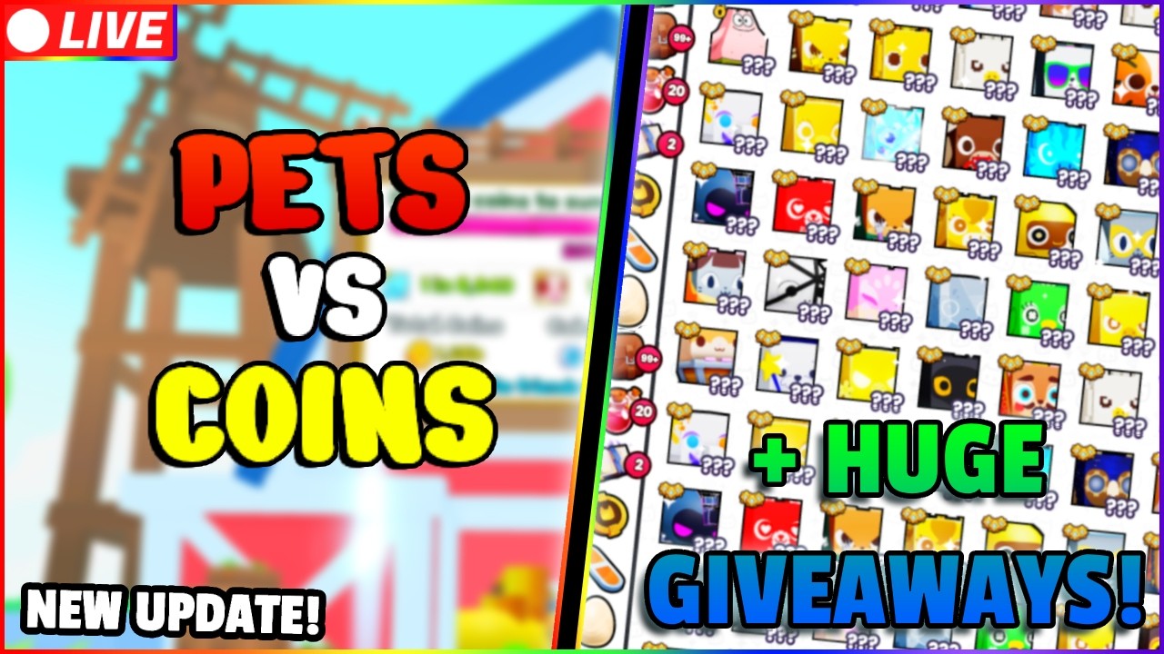 LIVE 🔴 PET SIMULATOR 99 🪙 PETS VS COINS UPDATE PART 2 + HUGE GIVEAWAYS!