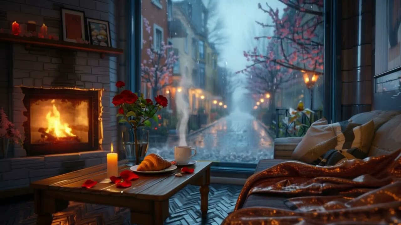 Rainy Cozy Cafe Jazz ☕ Rain on Window & Soft Jazz for Study, Focus & Relax (8 Hours)