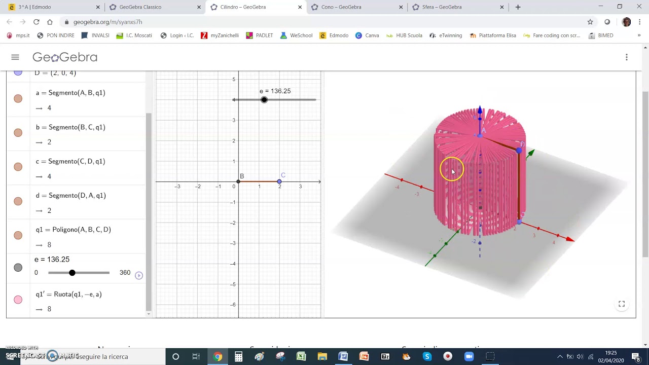 I solidi di rotazione - GeoGebra 3D