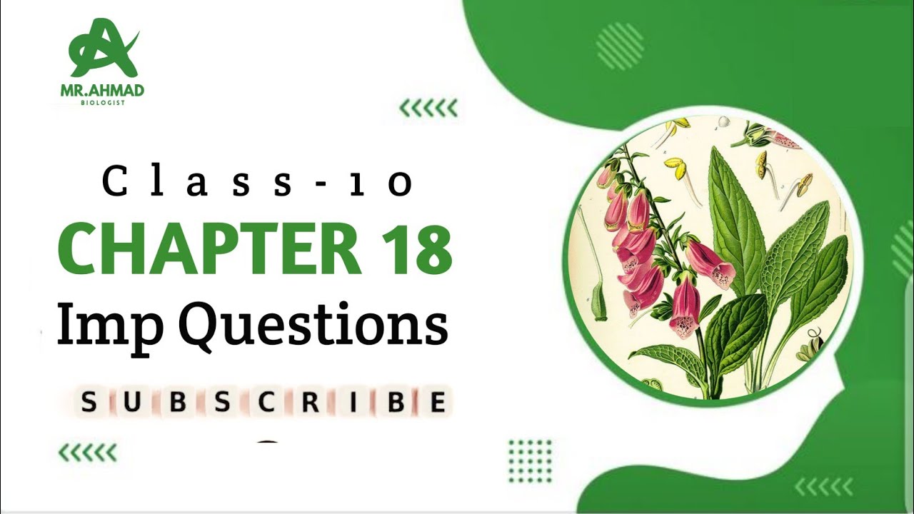 Pharmacology CH 18 Biology class 10 important short questions and long Questions ||