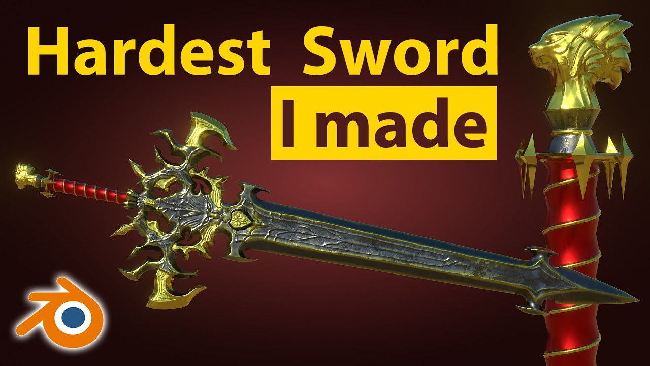 Low-Poly Sword Game Ready Modeling Workflow • Blender • Substance Painter • Timelapse