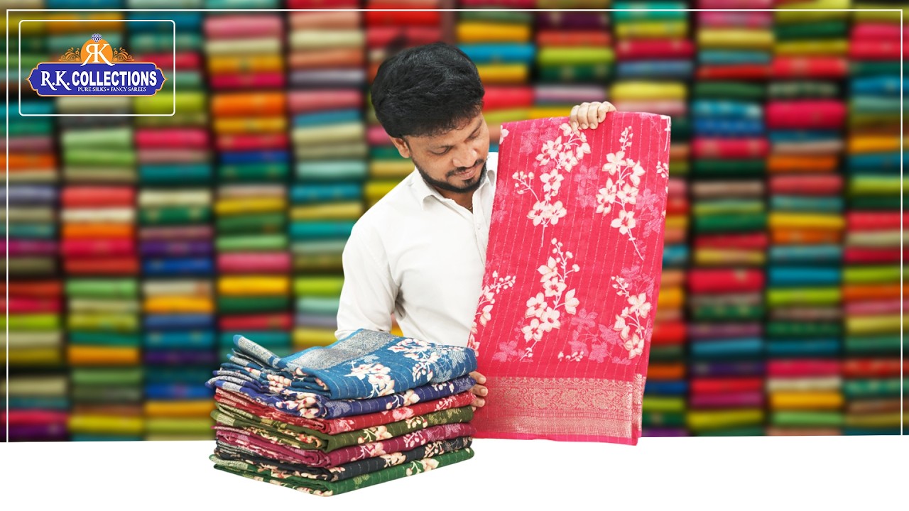 Soft Chrushed Silk And Mal Georgette Sarees I Wholesale Shop I@Rkcollectionssarees