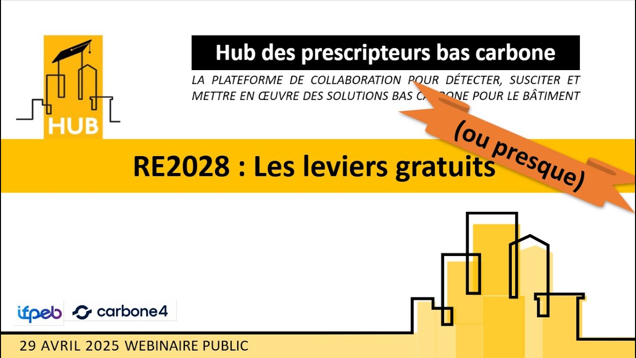 Hub bas carbone RE2028 : les leviers gratuits ou (presque !)
