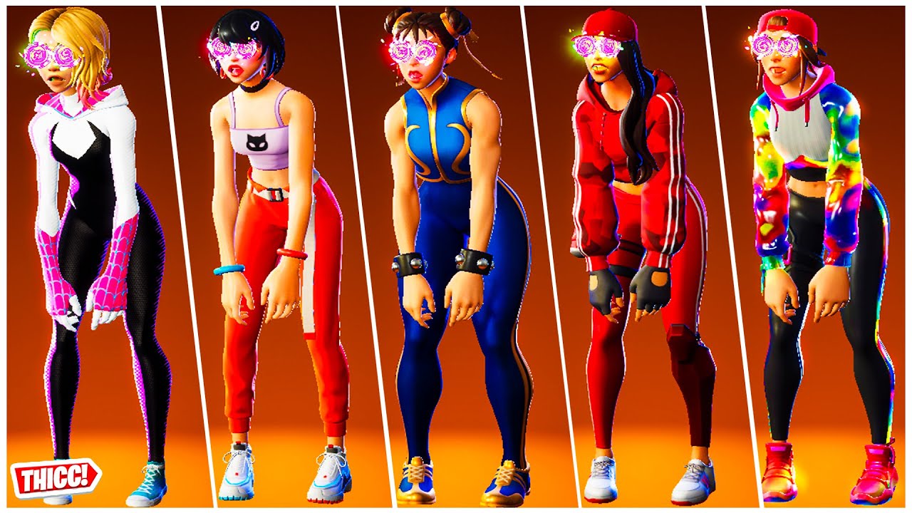 Fortnite Hypnot Eyes Emote Showcase With All Thicc Girl Skin 🍑😍 Chapter 4 Sus Emote🔥 Who Won?