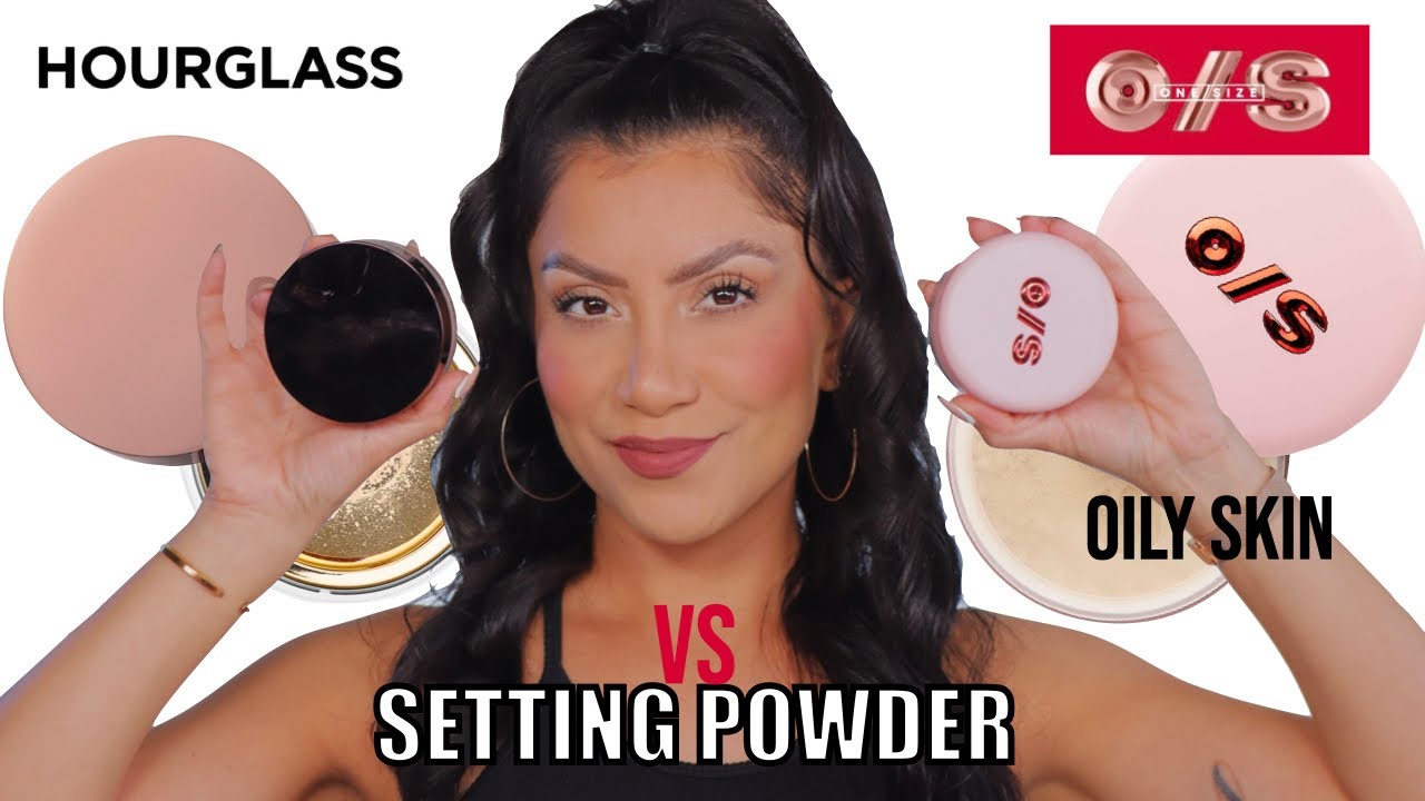 WHICH IS BETTER?ONE/SIZE VS HOURGLASS BLURRING SETTING POWDER +WEAR TEST *oily skin*| MagdalineJanet