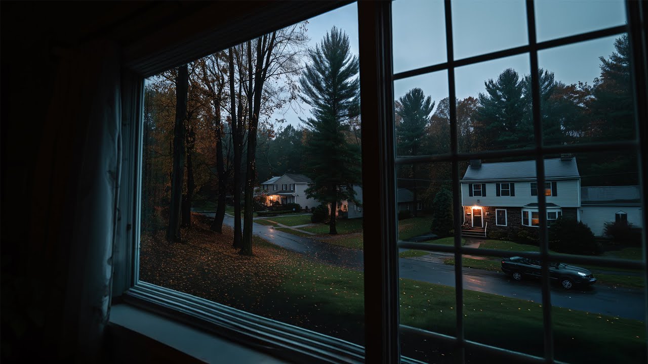 Gloomy Fall Rain In Forks, Washington🍂🌧️Calm Rain Ambience For Reading, Sleeping, Etc.