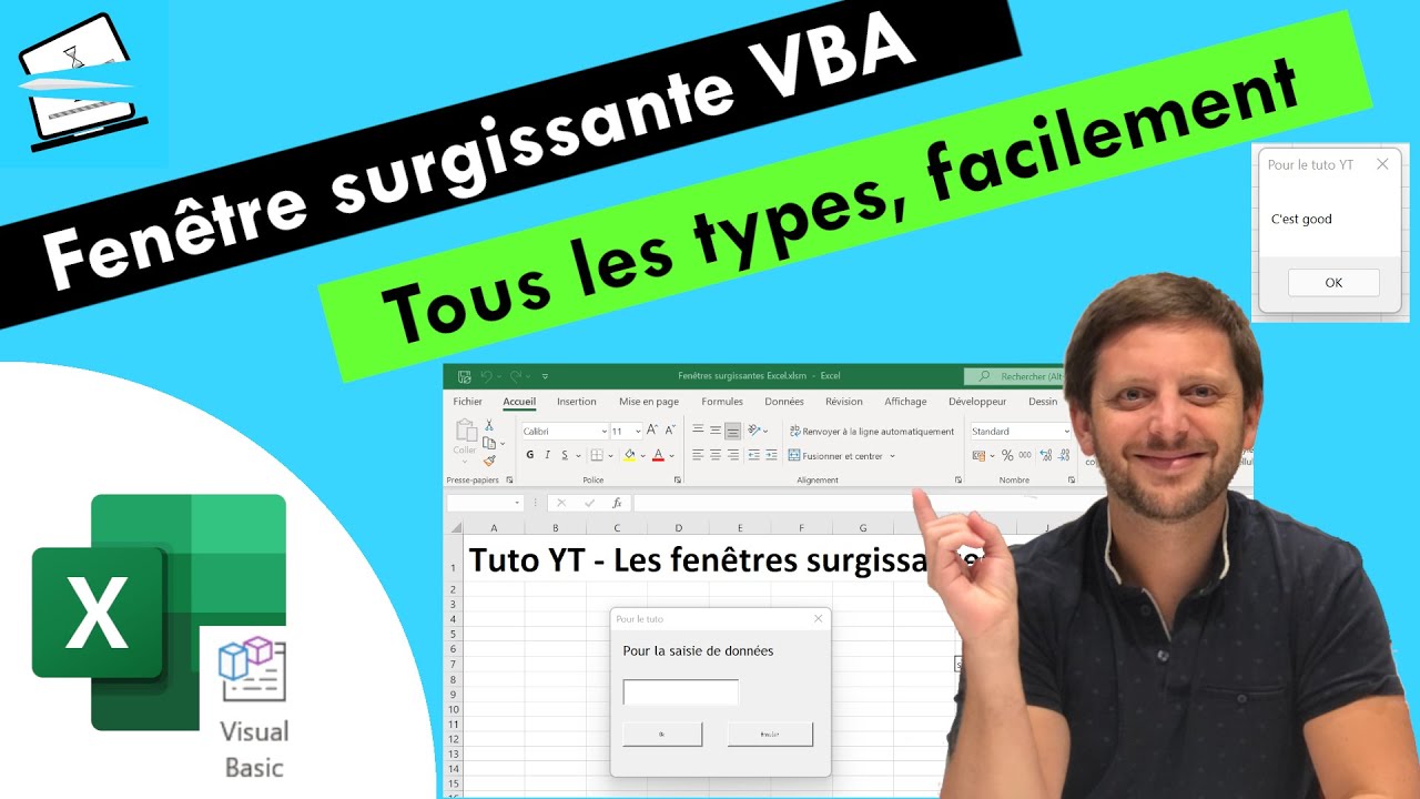 VBA Excel, configurer les fenêtres surgissantes