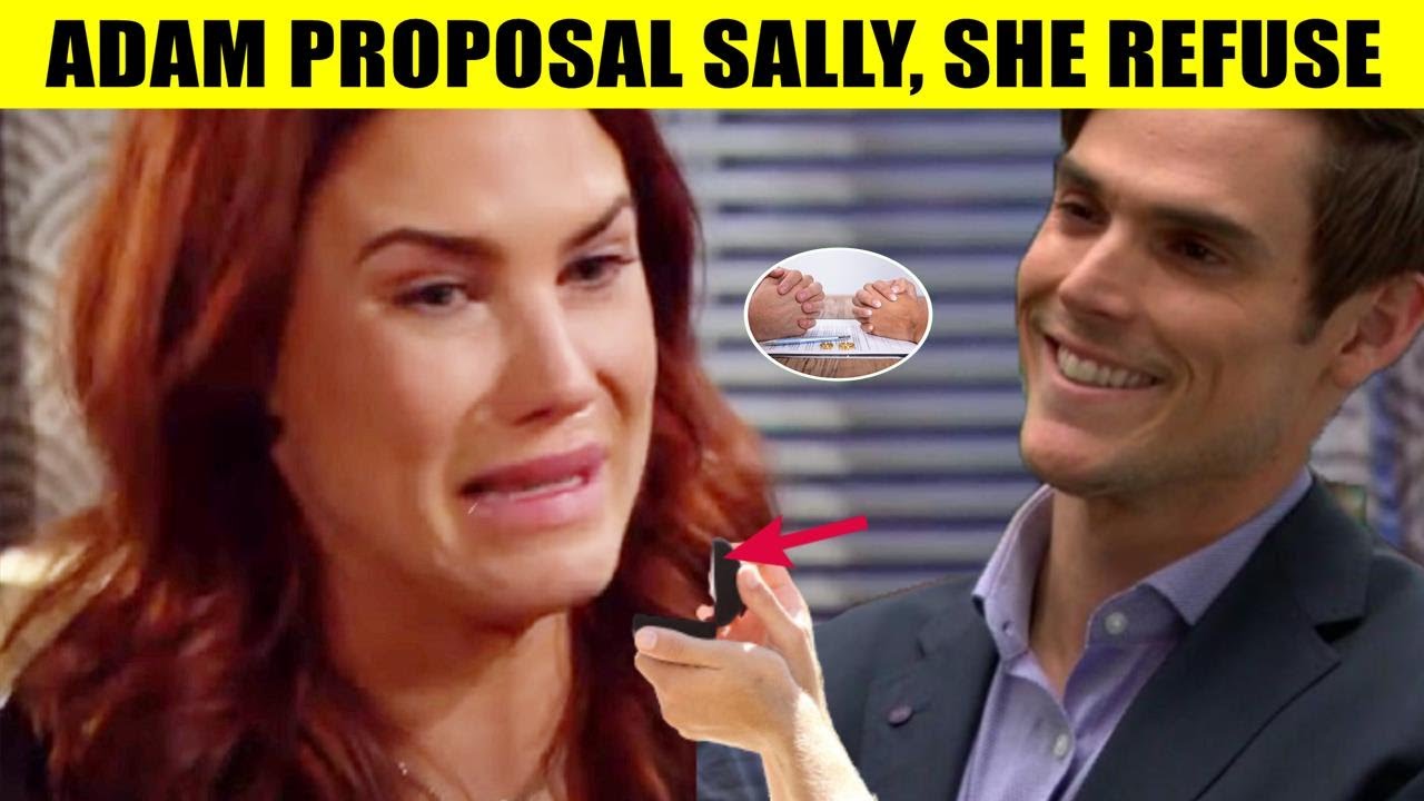 CBS Young And The Restless Sally back to Los Angeles, Adam proposed to her before boarding the plane