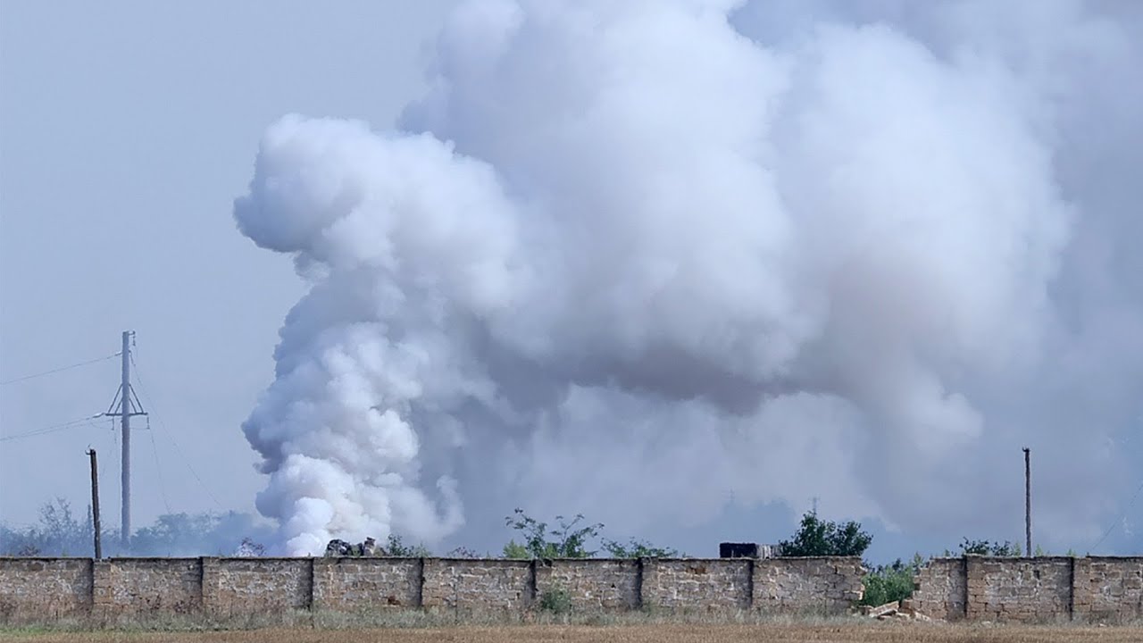 Moscow says fire sparked explosion at Crimea munitions depot