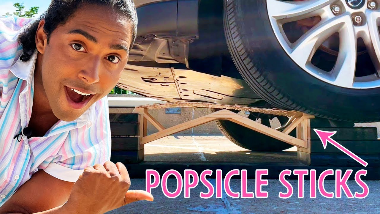 I held up over 900lbs with popsicle sticks