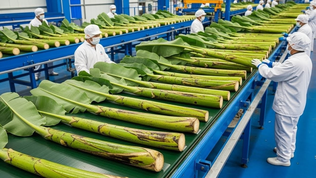 How Thread Is Made From Banana Plant Fiber | Full Factory Process