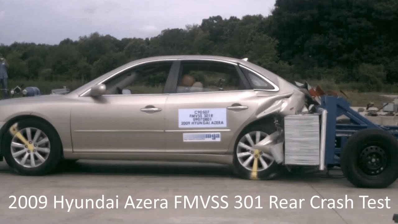 2006-2011 Hyundai Azera FMVSS 301 Rear Crash Test (50 Mph)