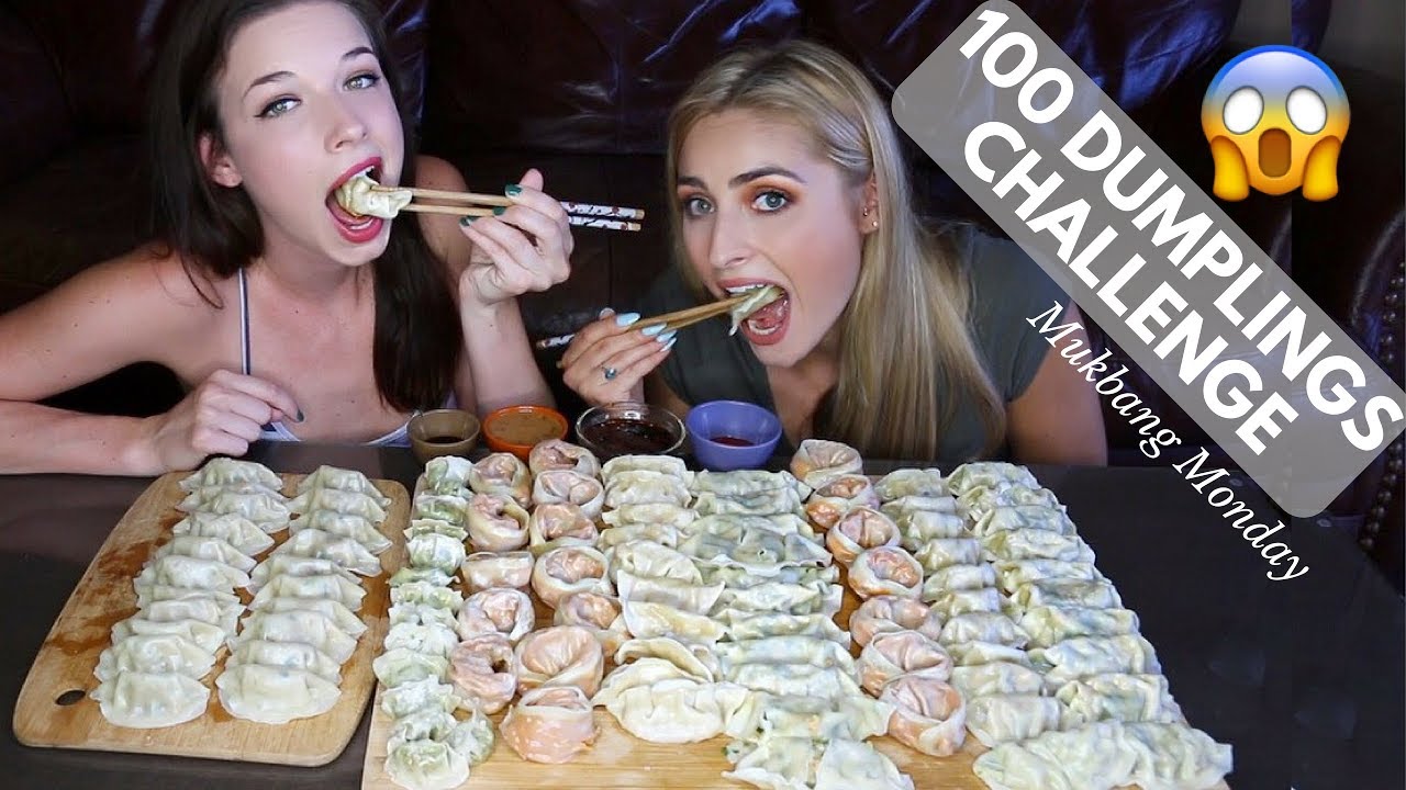 100 DUMPLINGS CHALLENGE (Hilarious Ending!) | Mukbang Monday