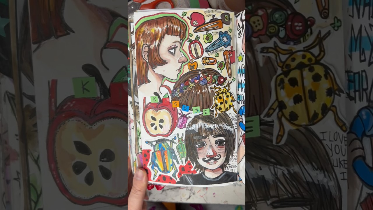 Making a sketchbook page using the first things PINTEREST shows me #sketchbook