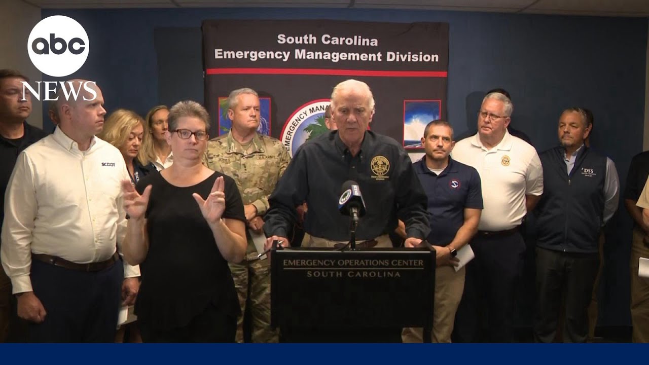 South Carolina officials give update on state of emergency and storm threat