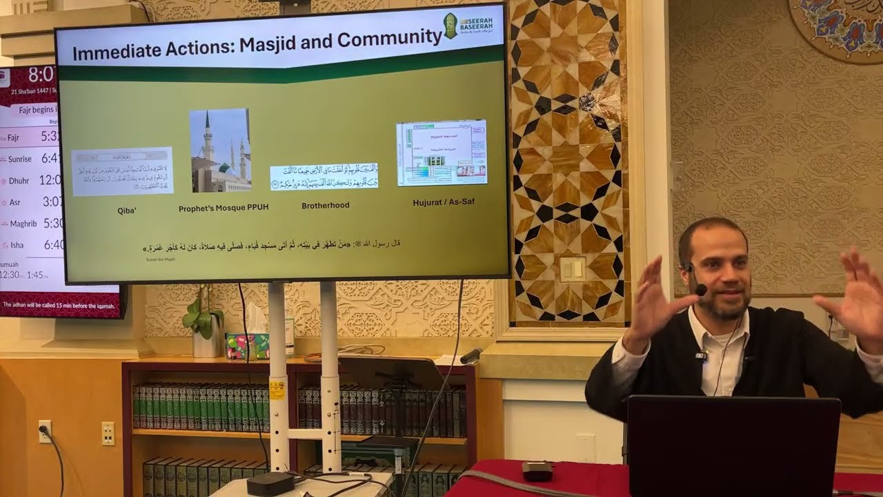 First Period in Madina, Building Masajid Quba, Al-Masjid Annabawy, Brotherhood, Constitution & Jews