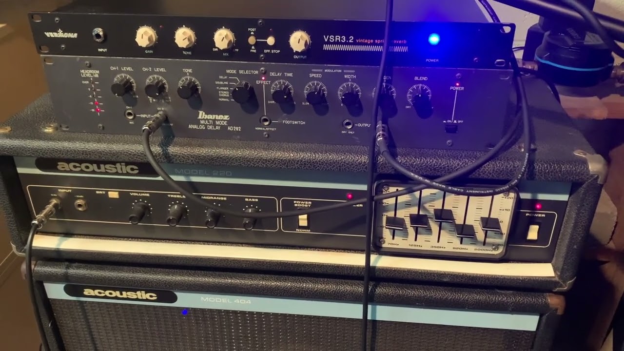 running some effects on acoustic model 220