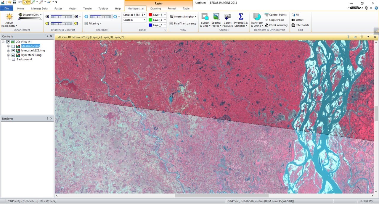 Mosaic Satellite Images Using ERDAS Imagine 2014  || Satellite Image Processing