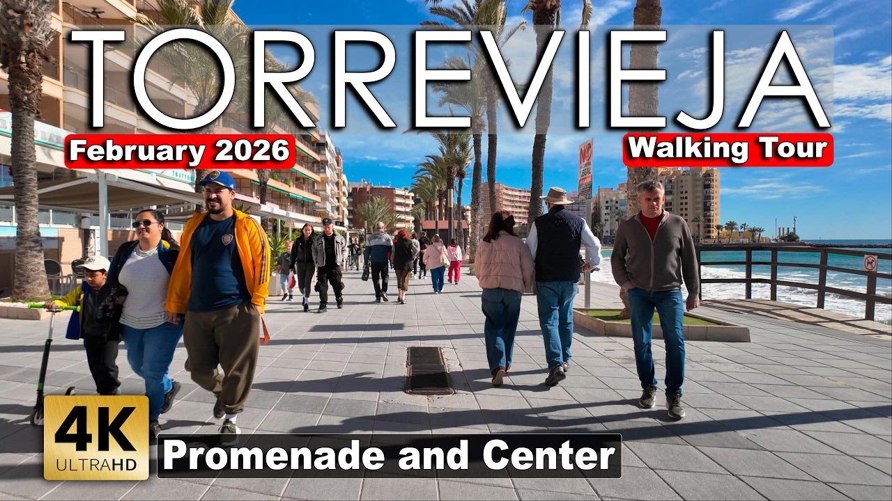 Torrevieja - Promenade & Center, February 7, 2026 - Spain | Costa Blanca - Walking tour [4k 60fps]