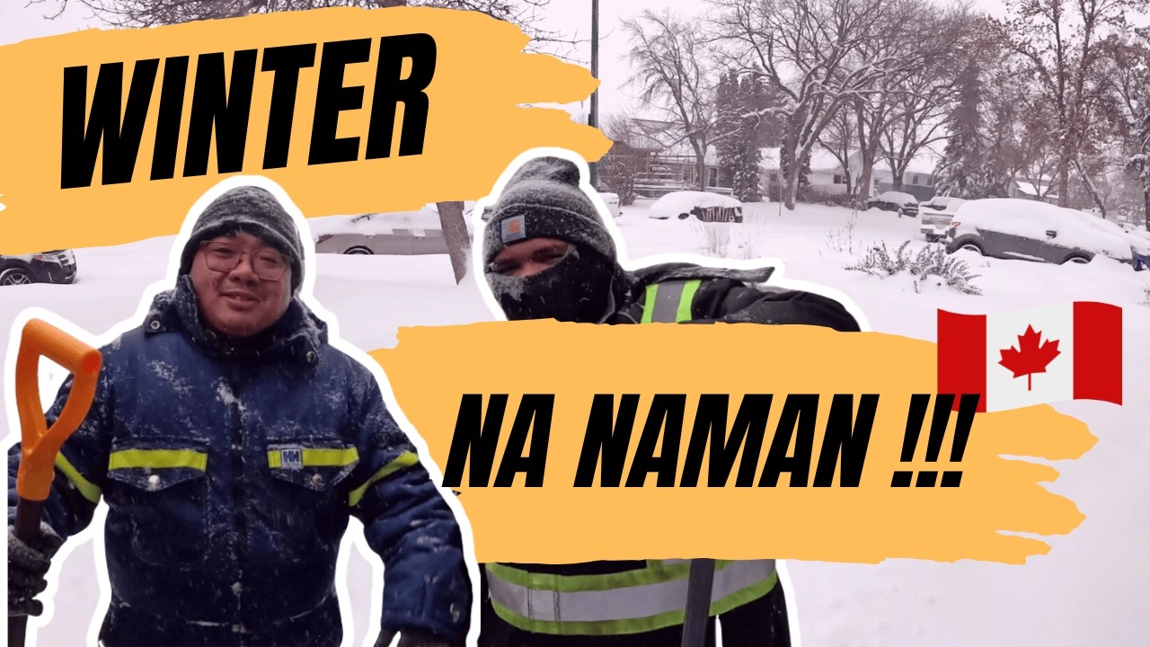 Grabe! sobrang kapal ng snow sa labas ang nilinis namin. Napagod kami! | Buhay Canada | JAG AND TALA