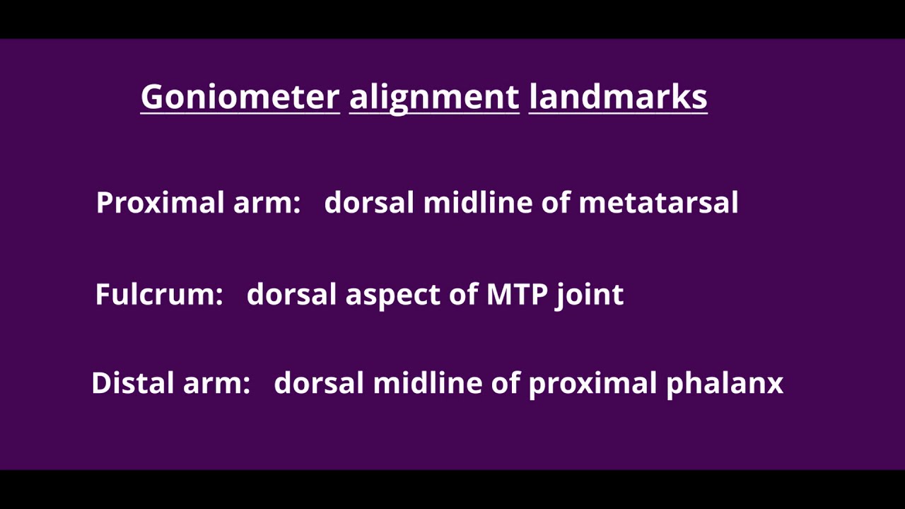 Range of Motion Measurement: Toes Metatarsophalanageal (MTP) Extension