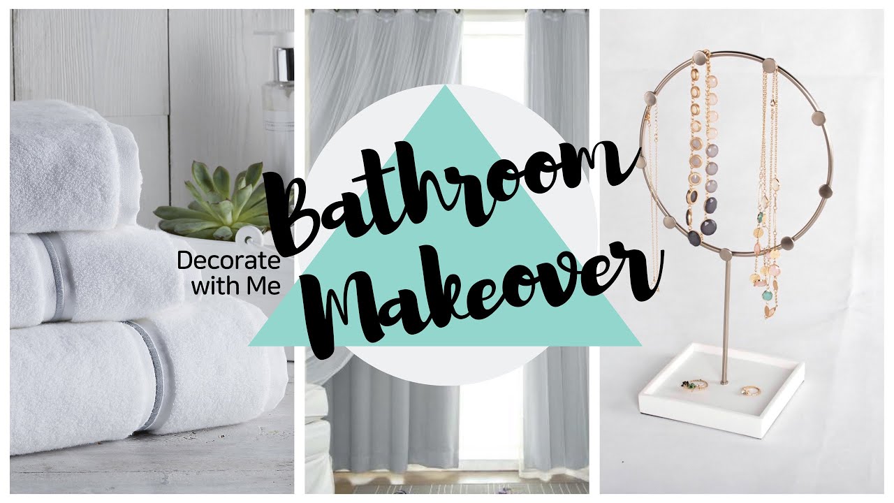 DECORATE WITH ME| SMALL BATHROOM MAKEOVER