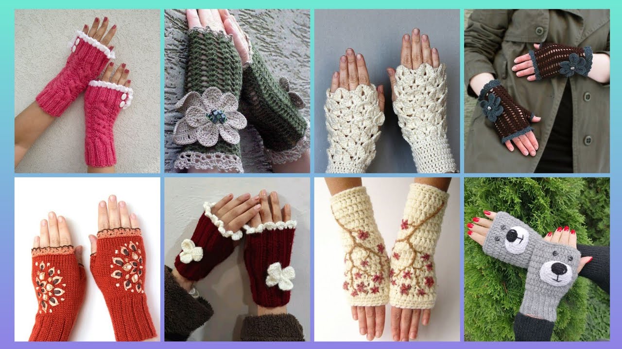 Most beautiful and unique crochet gloves for women