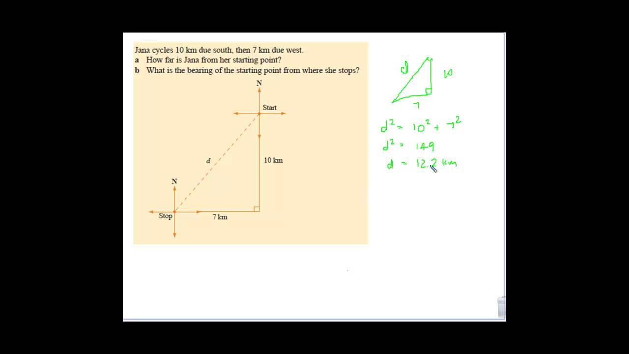Bearings using Trig Examples
