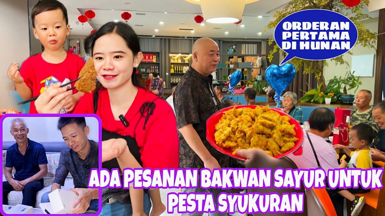 TUAN PESTA PESAN/BELI BAKWAN SAYUR UNTUK TAMU UNDANGANNYA, PAPA JUGA SENANG DAPAT HP BARU