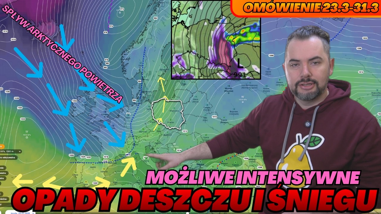 Blokada niż&oacute;w i intensywne opady deszczu i śniegu. Dużo niepewności w prognozach od środy.