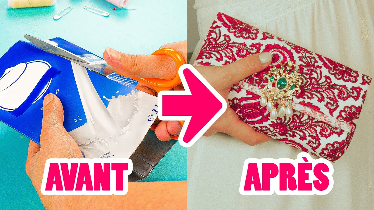 Pochette fait maison à partir de matériaux recyclés | DIY SANS COUTURE