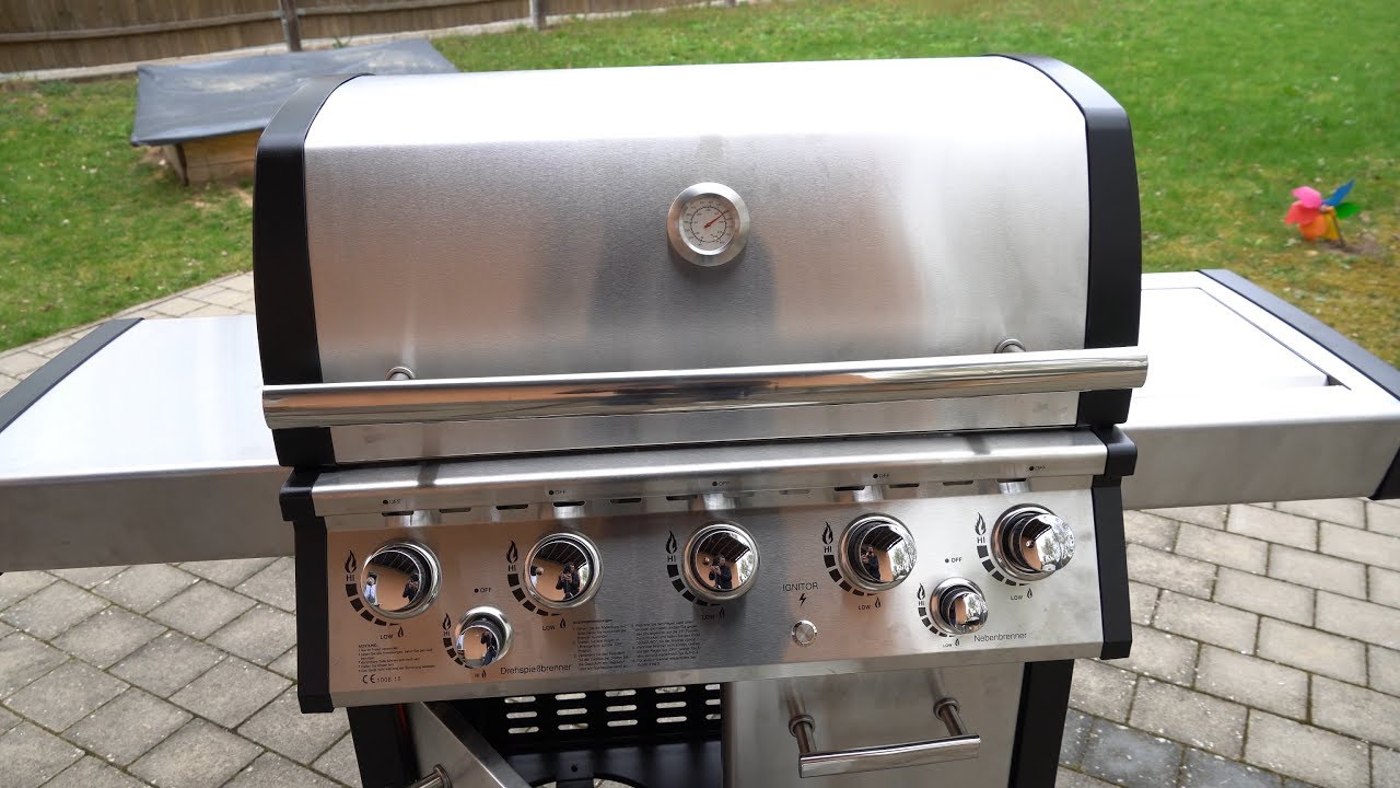 Gasgrill Tarrington House 5-flammig mit Seitenbrenner und Drehspieß | Unboxing, Aufbau, Test