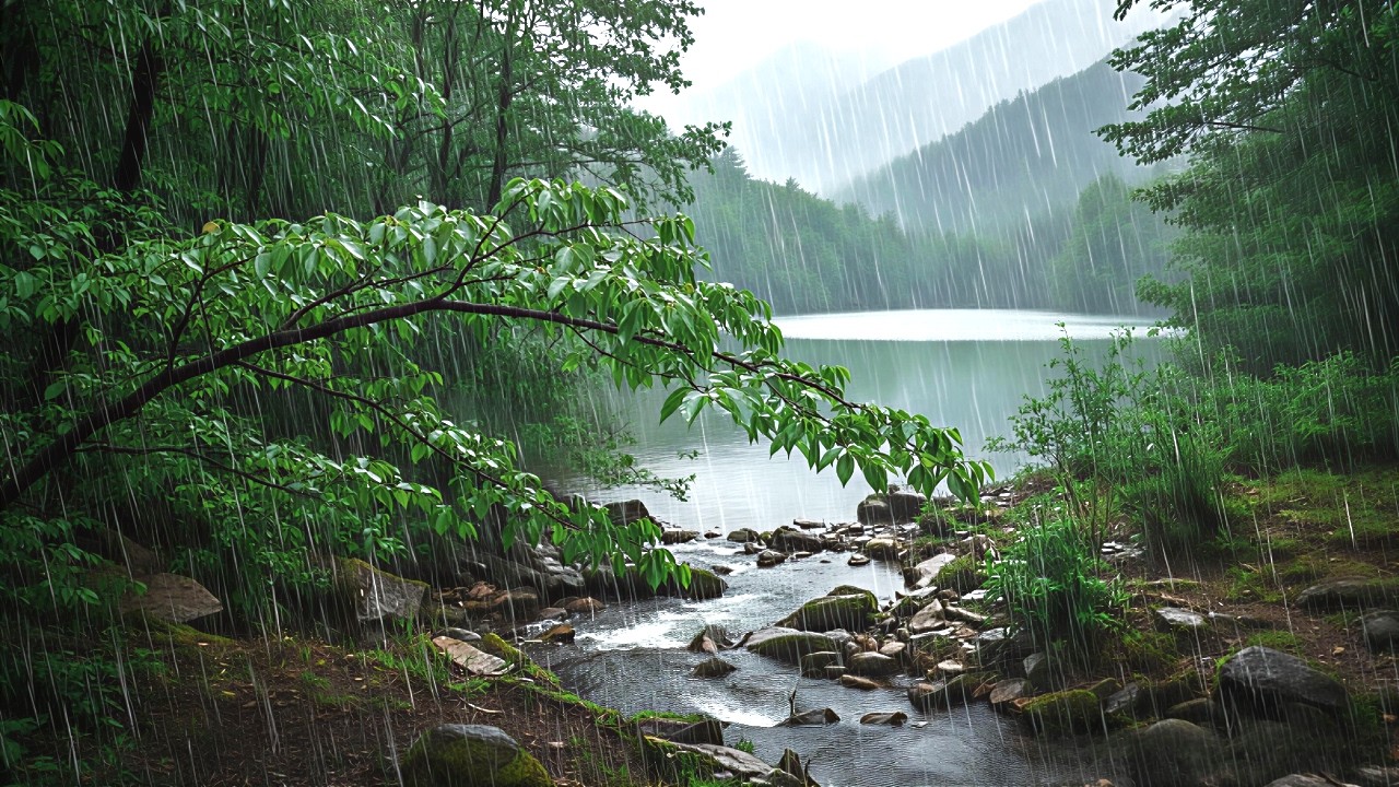 Бесконечные звуки проливного дождя на природе для облегчения бессонницы | Глубокое расслабление и сп