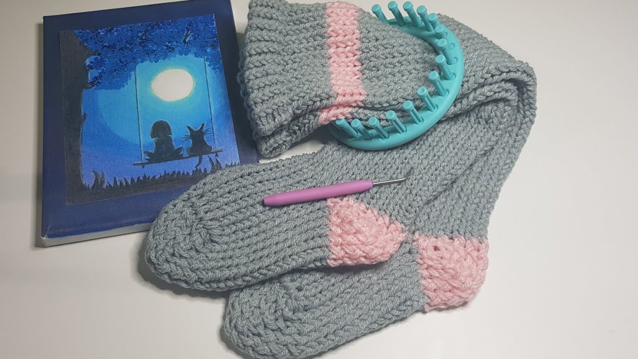 TUTO FACILE CHAUSSETTES TRICOTIN TOUTES TAILLES // LOOM KNIT SOCK ALL SIZES