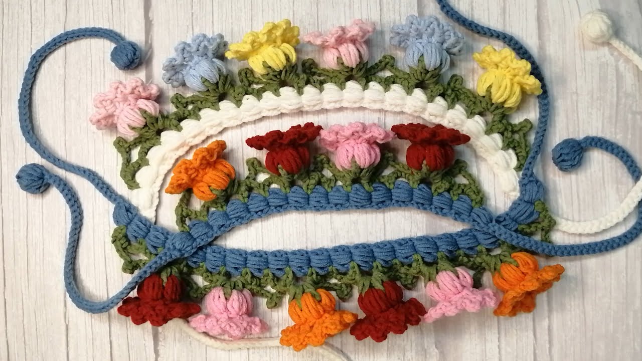 #25 Handmade Lily of the Valley pet collar crochet flower tutorial