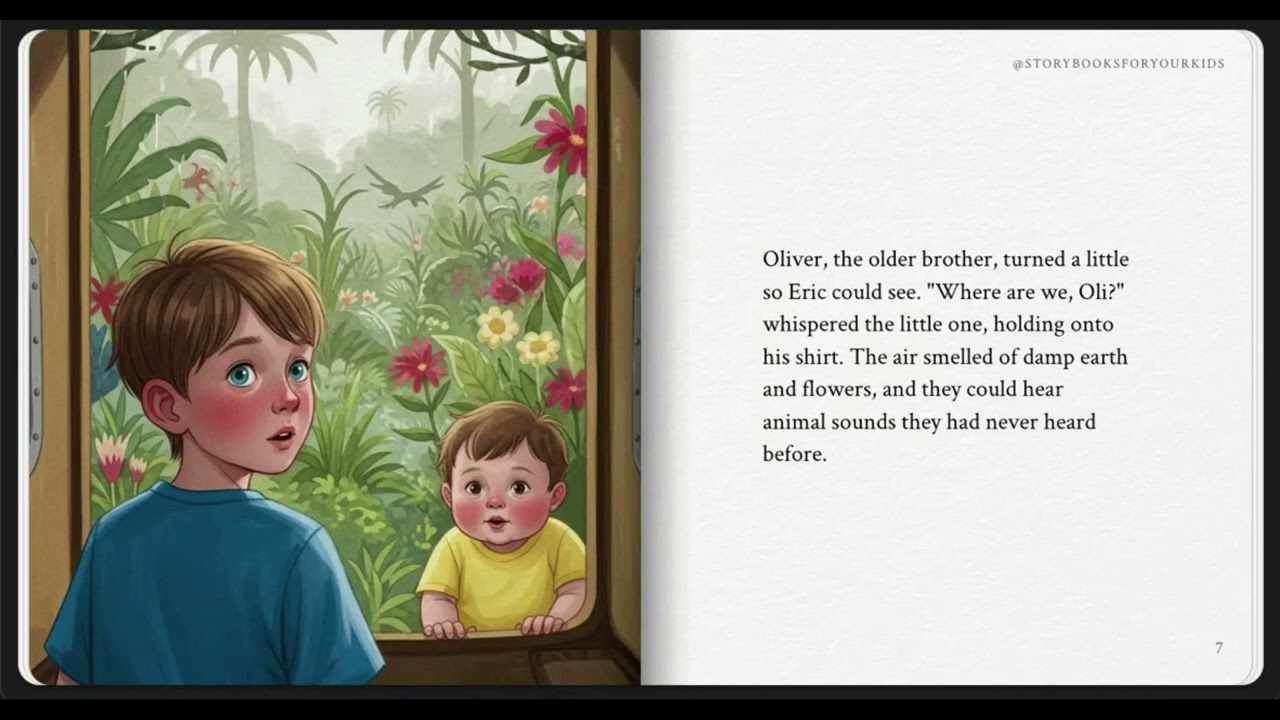 Oliver and Eric and the Cardboard Time Machine | Dinosaur Story for Kids