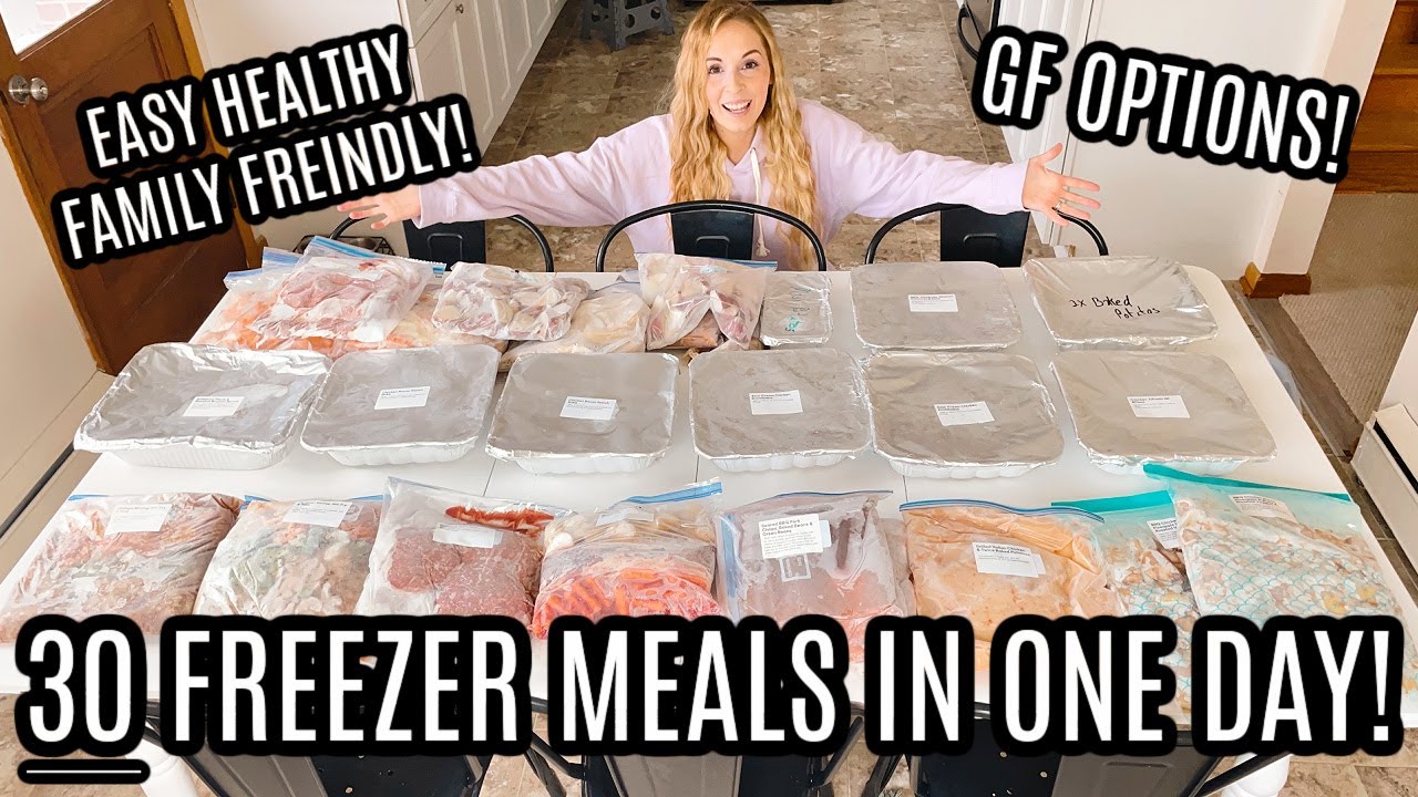 EASY FREEZER MEAL PREP 30 MEALS RECIPES COOK WITH ME LARGE FAMILY MEALS WHATS FOR DINNER