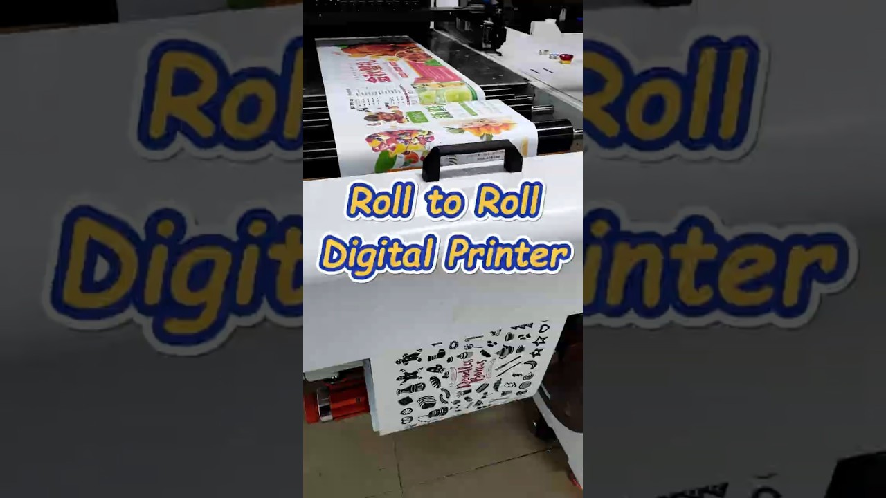 RobotJet Roll to Roll Single Pass Digital Printer! #printing #inkjetprinter #paper