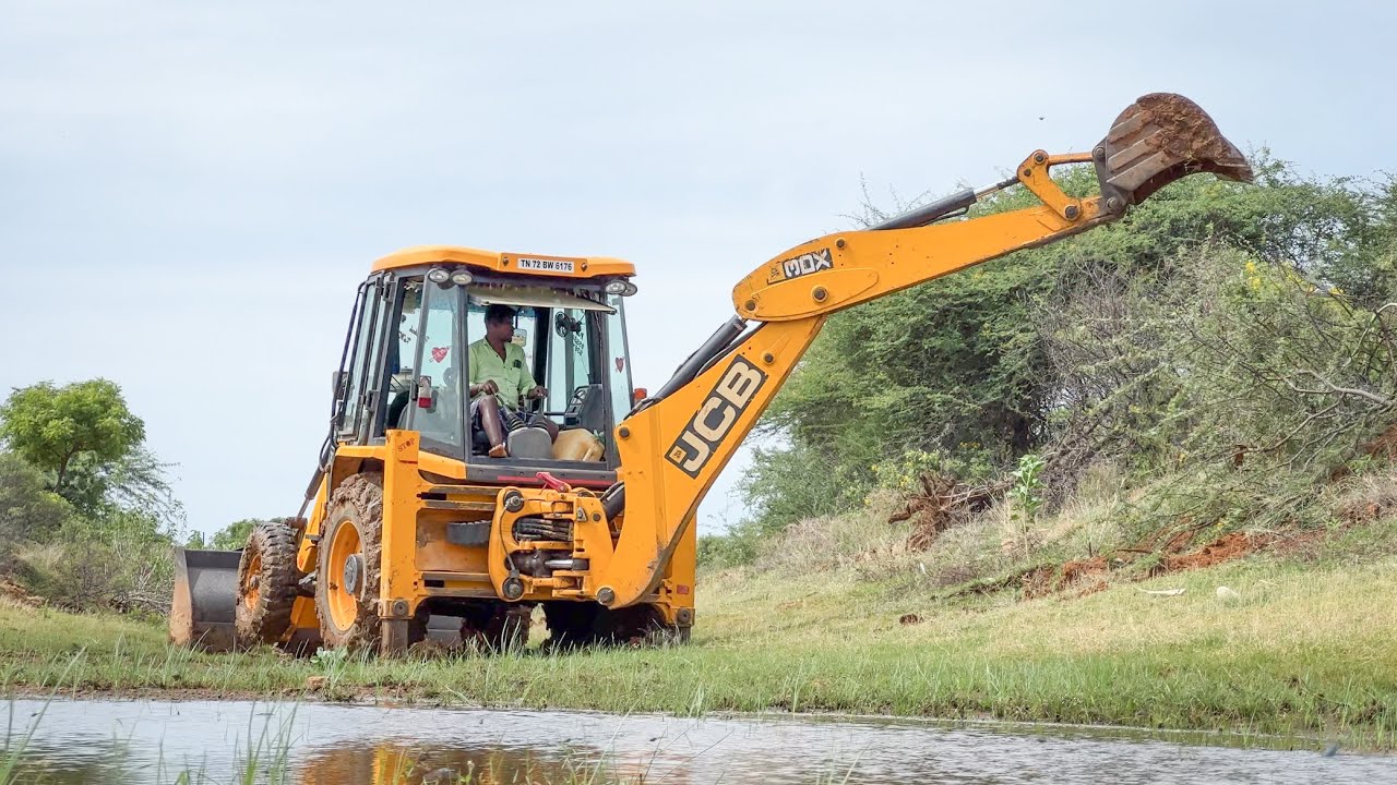 JCB 3DX Owner Driving from Manimutharu Stream Cleaning work | JCB | JCB video