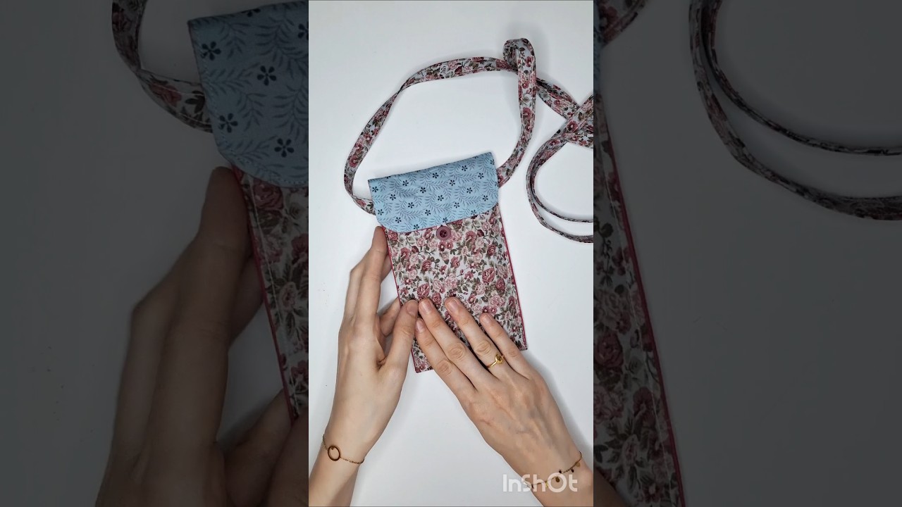 Easy sewing project from fabric scraps... mobile sling bag! 🧵💖 