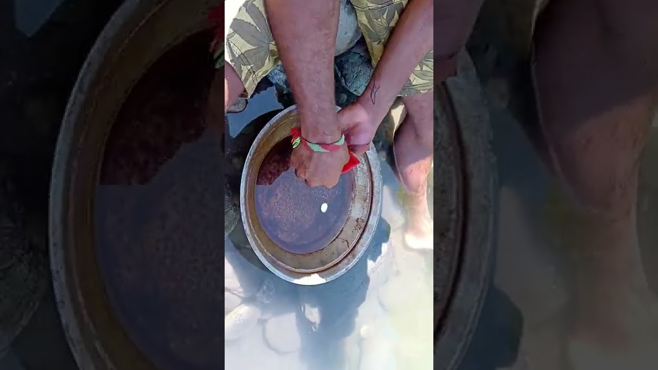 Using Mercury a dangerous metal  to extract gold Lae Morobe Province Papua New Guinea shot shorts 😎