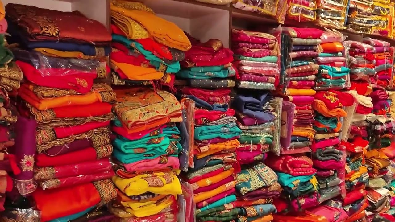 MUZAFFARPUR SUTAPATTI KAPDA MARKET ALL TYPES SAREE CHUNARI LAHNGA VERY LOW PRICE GOOD QUALITY I 2022