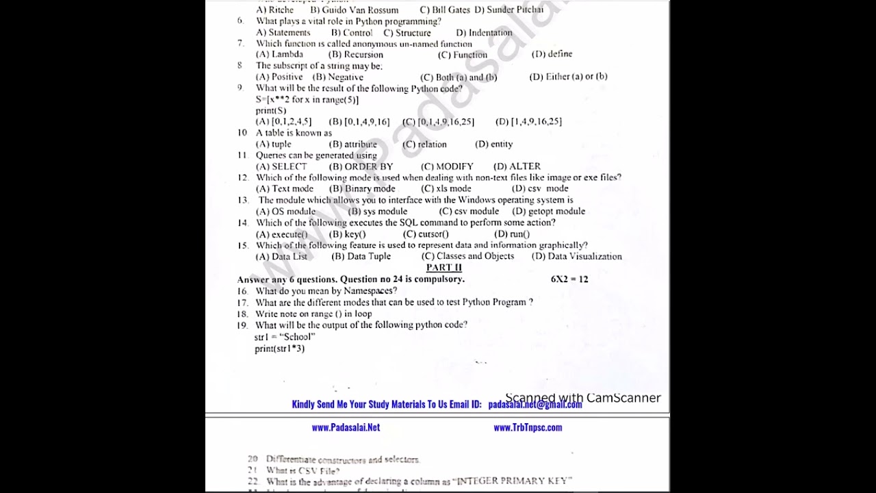 12th Computer Science   Half Yearly Exam 2024   Question Paper   Krishnagiri District   EM
