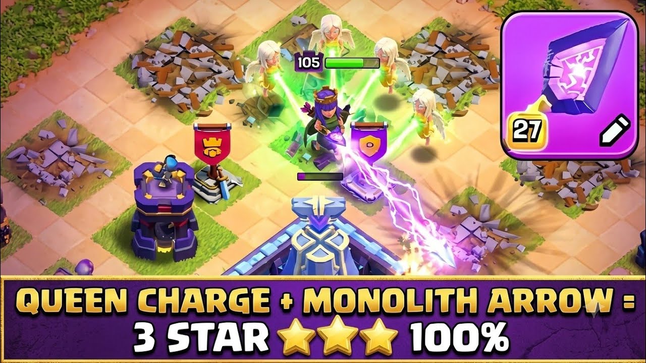 MAX Monolith Arrow + Queen Charge is TOO OP! (TH18 Base)| By spyder spike