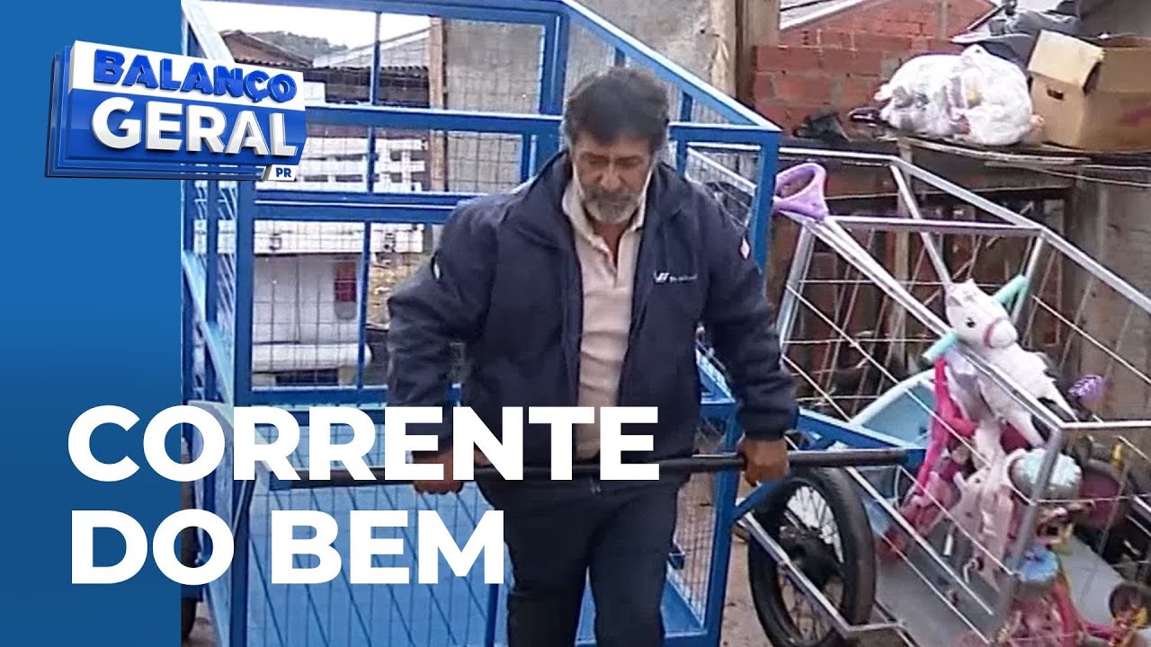 Telespectador do BG doa carrinho para Waldir fazer coleta de recicláveis