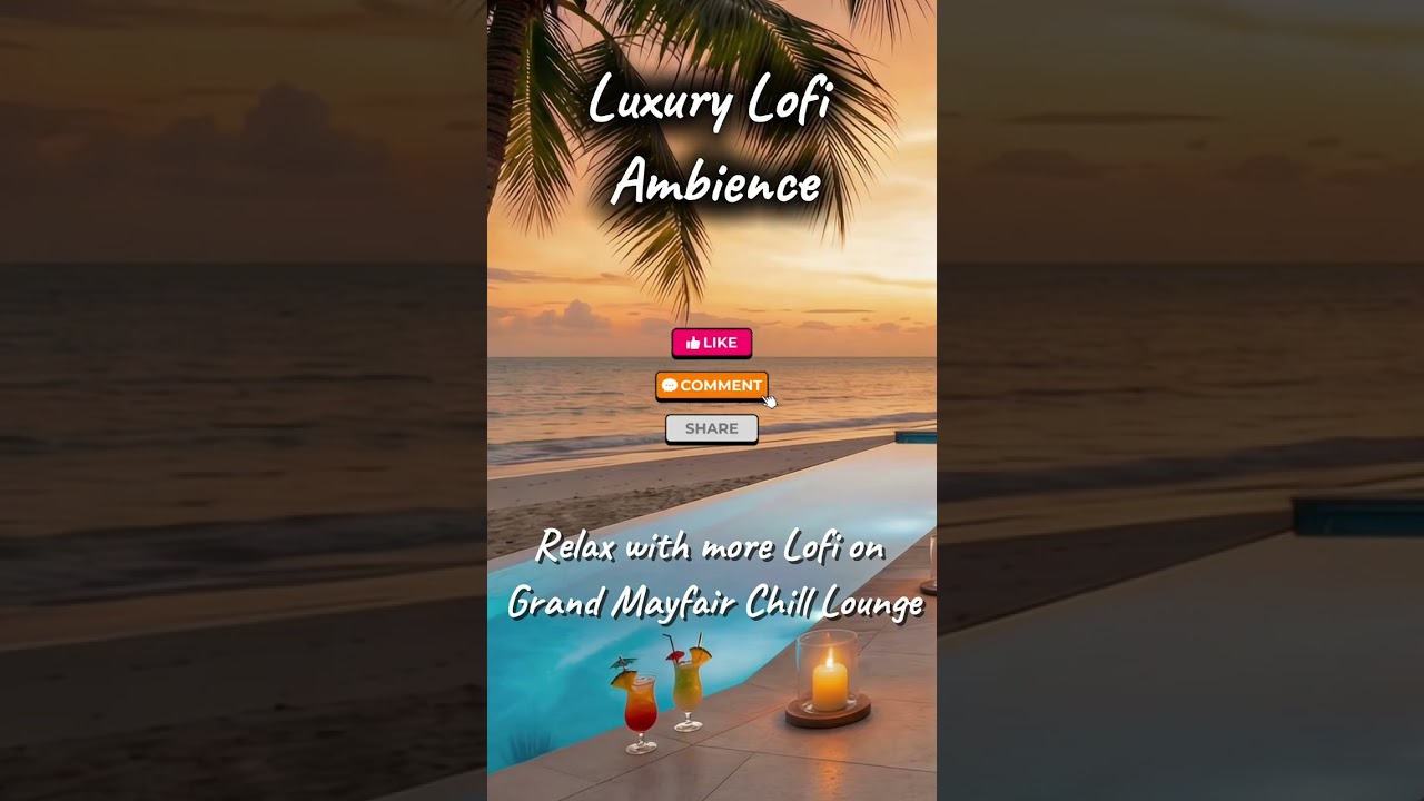 Luxury Lofi Ambience 🌅 Infinity Pool Sunset Chill Beats #beachvibes #chillbeats
