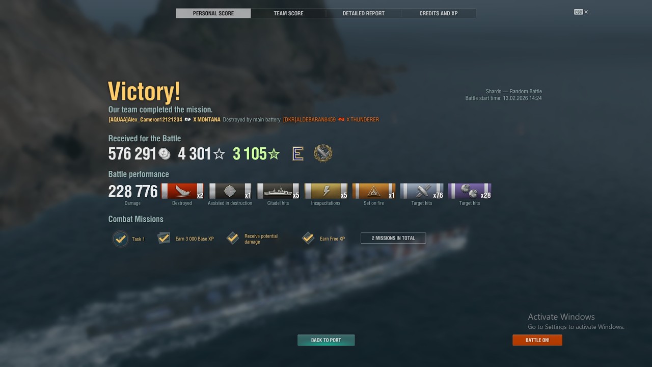 Montana 228k damage 5 citadels